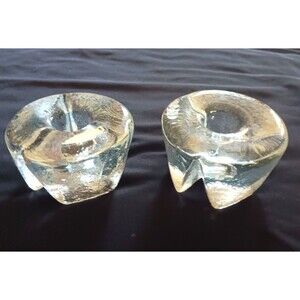 Vintage Blenko Art Glass Mid-Century Ice Candle Holder